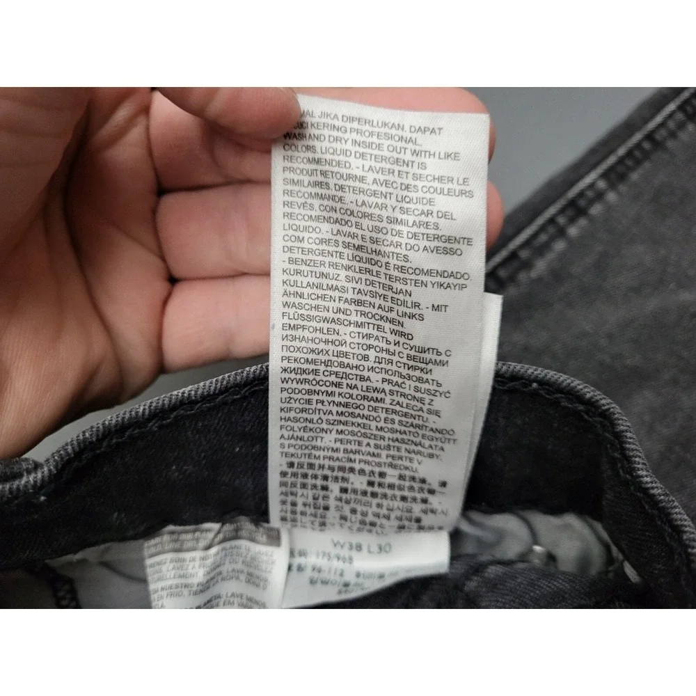 Levi's 541 Athletic Taper Jeans Mens 38x30 Faded Black Gray Stretch Denim 540196
